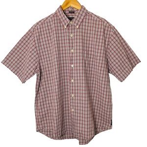 AEO Plaid Short Sleeve Button Down L